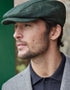 Driving Cap Forest Green Herringbone