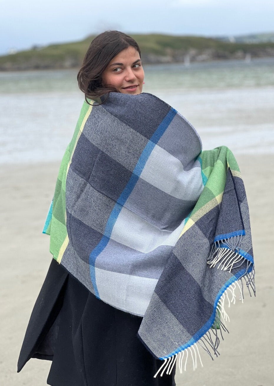 Mcnutt Navy & Smoke Pashmina Wrap