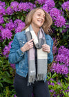 McNutt Lambswool Scarf | Rose Grey Check