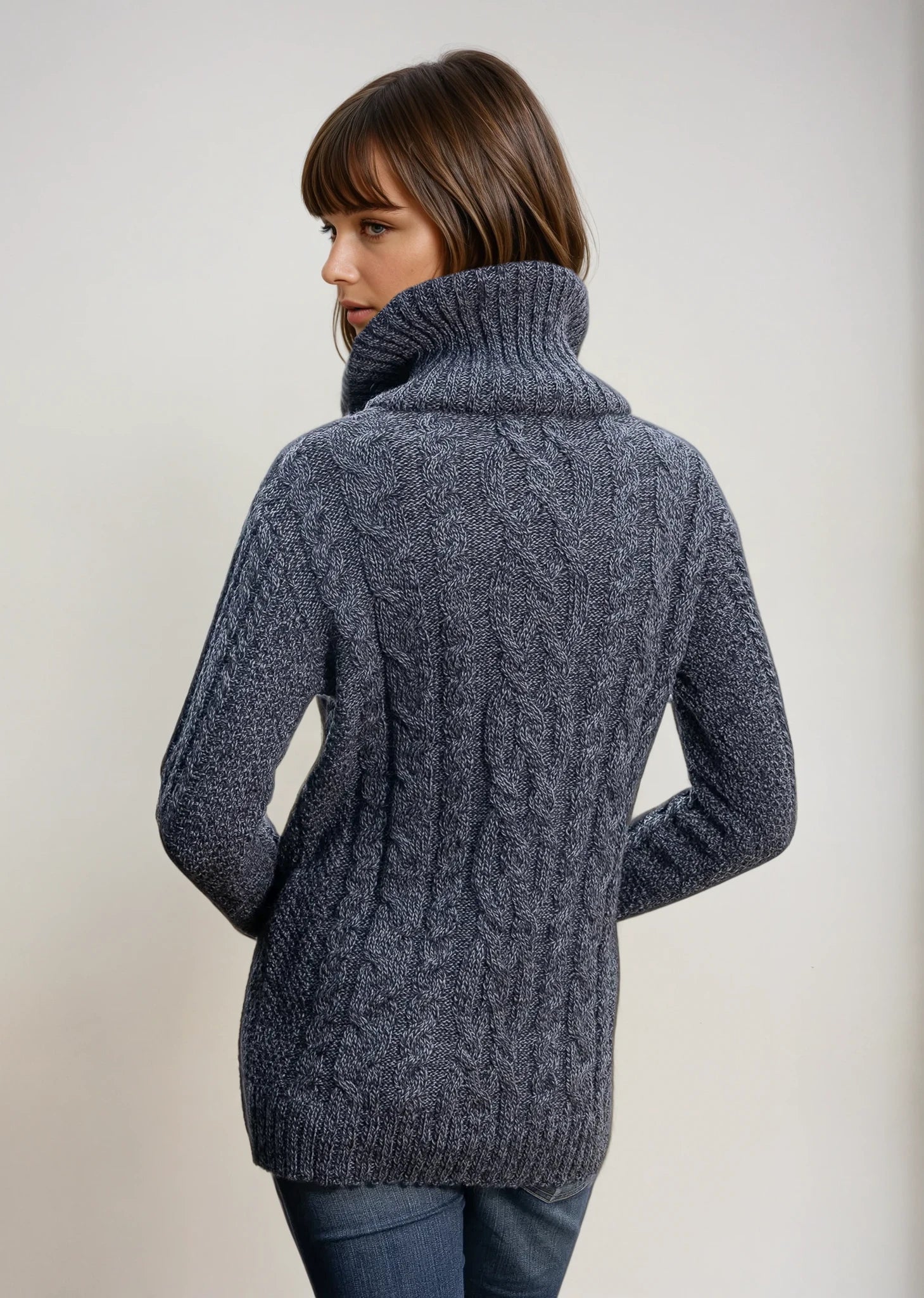 Aran Bikers Claddagh Side Zip Cardigan | Army Green