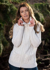 Aran Claddagh Zip Cardigan | Natural