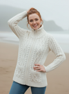 Aran Claddagh Zip Cardigan | Natural