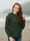 Aran Hooded Cardigan | Army Green