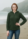 Aran Hooded Cardigan | Army Green
