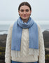 Foxford Merino Cashmere Scarf | Blue Herringbone