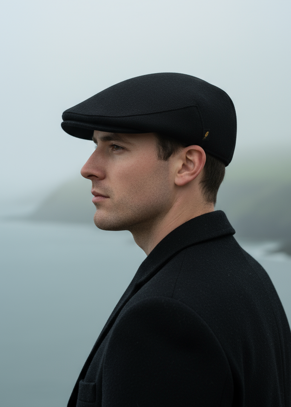 Donegal Tweed Cap | Black