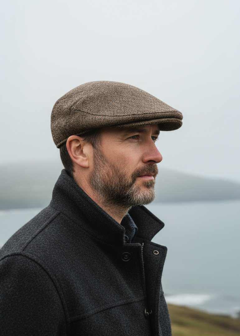 Donegal Tweed Cap | Brown Salt & Pepper