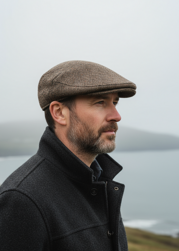 Donegal Tweed Cap | Brown Salt & Pepper