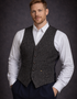Donegal Tweed Charcoal Herringbone Waistcoat - Premium Irish Wool - Hatman of Ireland