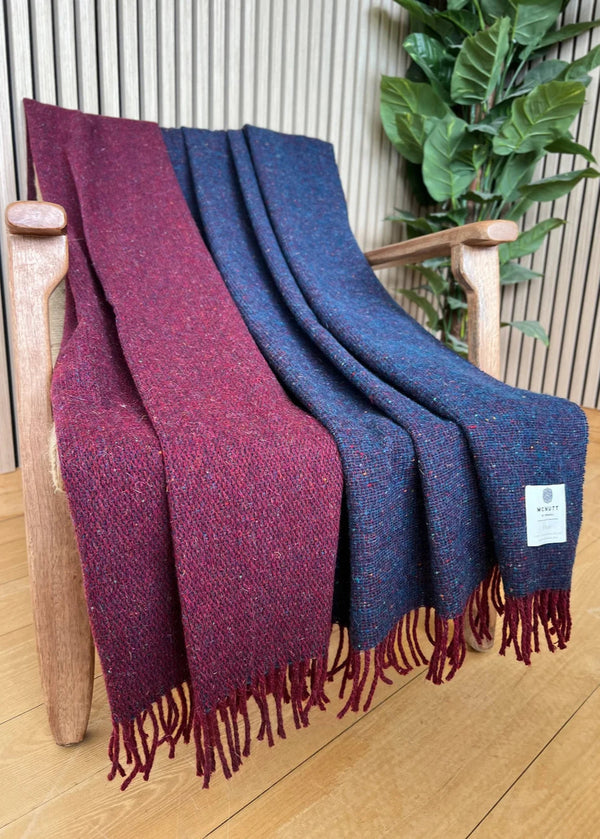 Mcnutt Pure Wool Throw | Dusk & Garnet Reversible