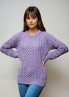 Ladies Slim-Fit Aran Sweater | Lavender