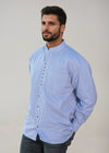 Civilian Grandfather Shirt | Blue Stripe