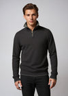IrelandsEye Men's Zip Lambswool Sweater | Charcoal