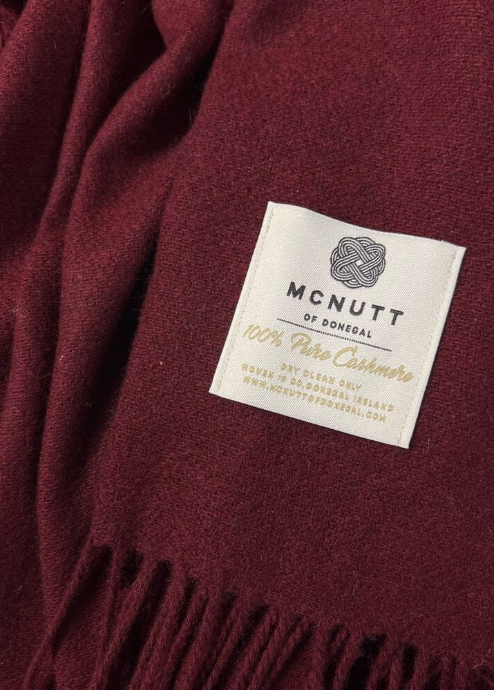 Mcnutt 100% Cashmere Throw | Claret