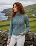 Women's Aran Cable Knit Sweater | Skylight | 100% Merino Wool | Made in Ireland