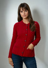 Aran Lumber Cardigan | Red