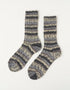 Men's Soft Merino Wool Fair Isle Socks | Grey Charcoal Ecru
