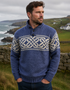 Pull Troyer pour homme à motif celtique | 100 % laine | Denim