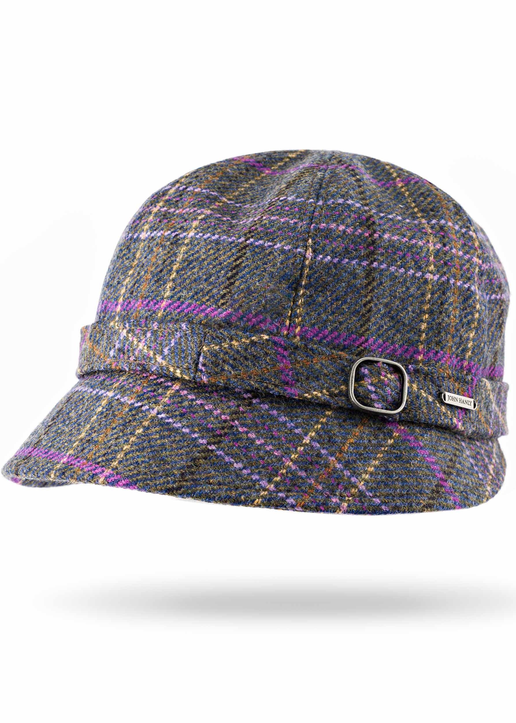 Irish Ladies Tweed Hat Blue Green | Purple Overchecks