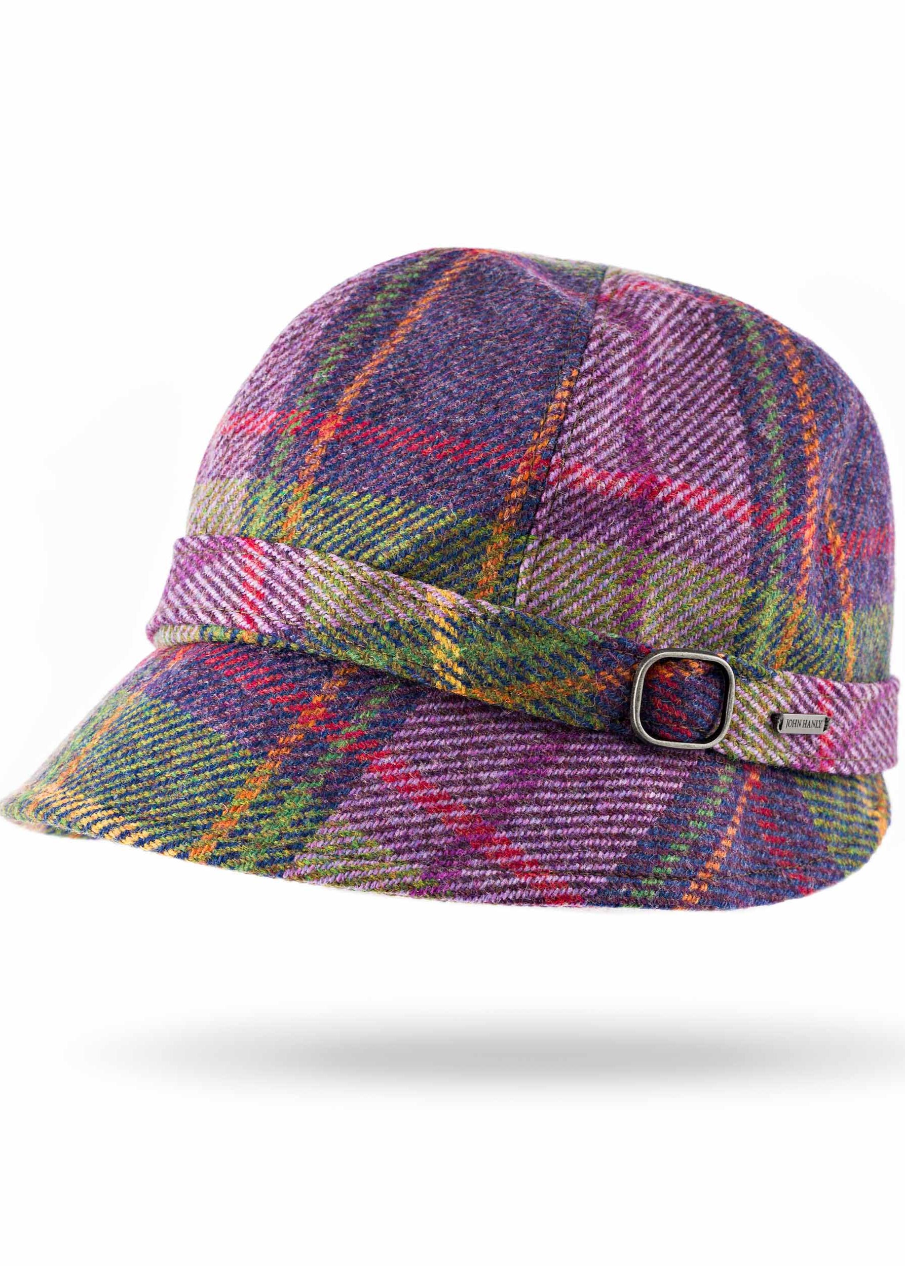 Irish Ladies Tweed Hat | Purple Green Plaid