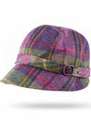Irish Ladies Tweed Hat | Purple Green Plaid