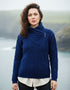 Claddagh Side Zip Aran Cardigan | Blue