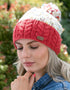 Erin Wool Bobble Flecked Raspberry Hat