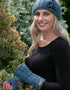 Erin Aran Cable Handwarmers | Denim