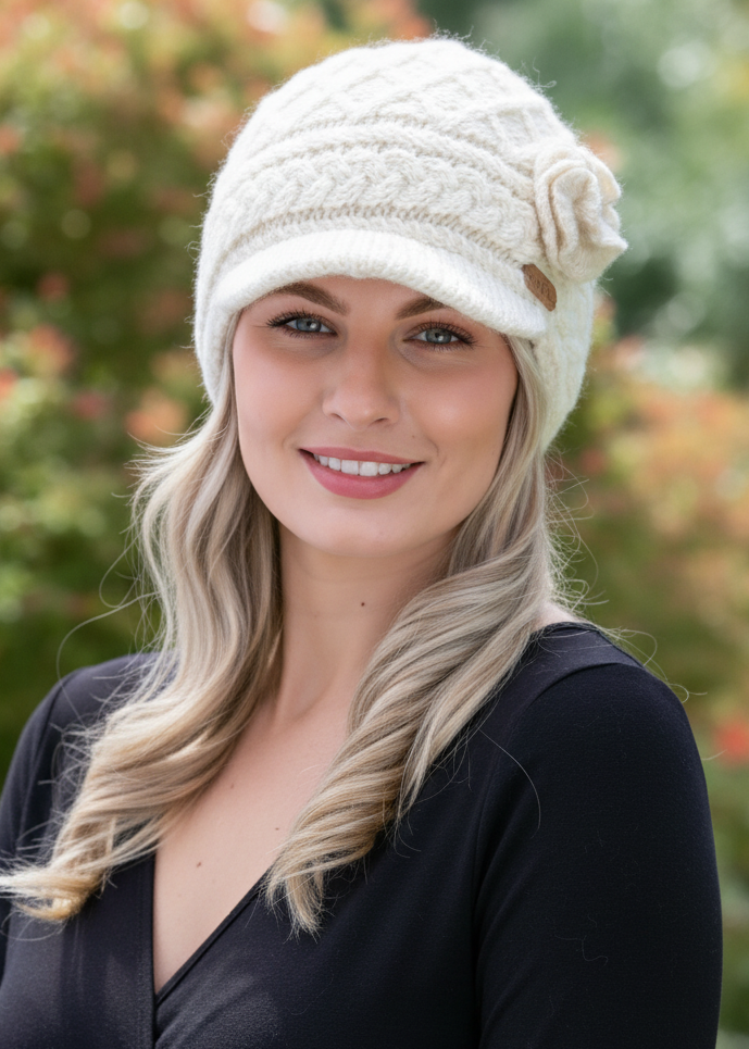 Erin Aran Flower Peak Hat | Natural