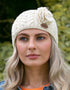 Erin Aran Cable Knitted Wool Flower Headband