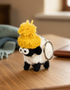 Knitted Wool Standing Sheep Keyring | Yellow