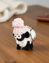 Knitted Wool Standing Sheep Keyring | Pink