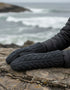 Erin Aran Cable Mittens | Charcoal