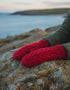 Erin Aran Cable Mittens | Red