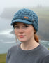 Erin Aran Cable Peak Hat | Denim