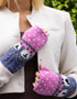Erin Aran Sheep Handwarmers | Blue & Pink