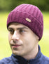 Erin Rib Pullon Hat Turnup Berry Red | Irische Wintermütze aus 100 % Wolle