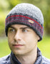 Bonnet Erin pour homme à revers côtelé | Laine rouge chinée