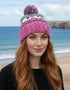 Erin Aran Sheep Bobble Hat | Pink & Grey