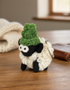 Knitted Wool Standing Sheep Keyring | Green