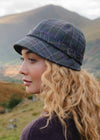Irish Ladies Tweed Hat Blue Green | Purple Overchecks