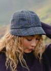 Irish Ladies Tweed Hat Blue Green | Purple Overchecks