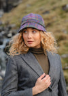 Irish Ladies Tweed Hat | Purple Green Plaid