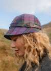 Irish Ladies Tweed Hat | Purple Green Plaid