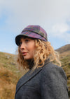 Irish Ladies Tweed Hat | Purple Green Plaid