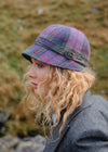 Irish Ladies Tweed Hat | Purple Green Plaid