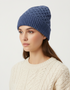 Aran Merino Wool Hat - Denim Marl