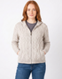 IrelandsEye Women's Aran Hooded Cardigan | Silver
