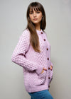Aran Lumber Cardigan | Pink