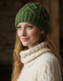 Aran Diamond Stitch Hat - Meadow Green